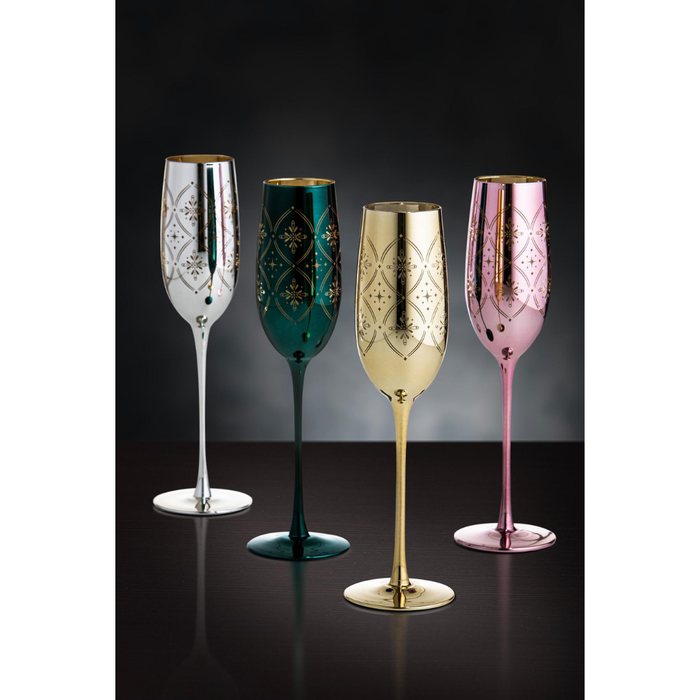 Ladelle Chantelle Emerald 2pk Champagne Glass