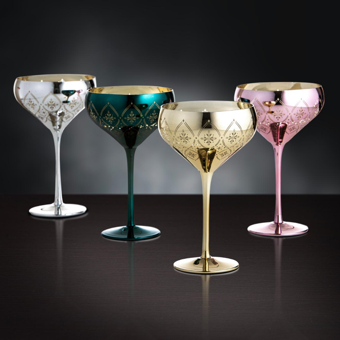 Ladelle Chantelle Emerald 2pk Cocktail Glass