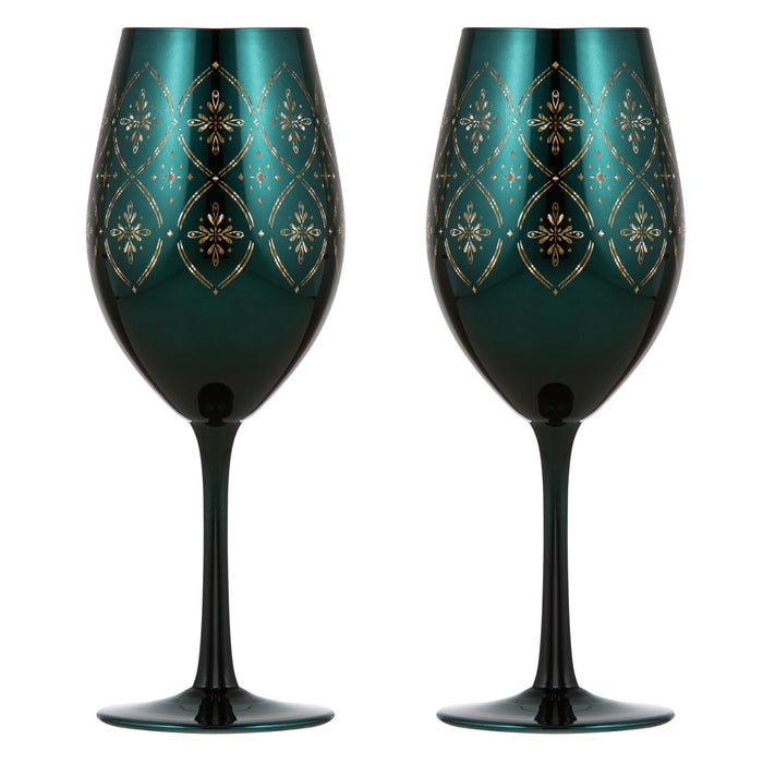 ladelle Chantelle Emerald 2pk Wine Glass
