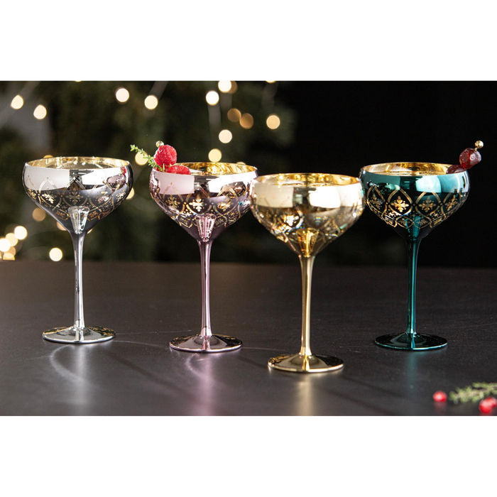 Ladelle Chantelle Gold 2pk Cocktail Glass
