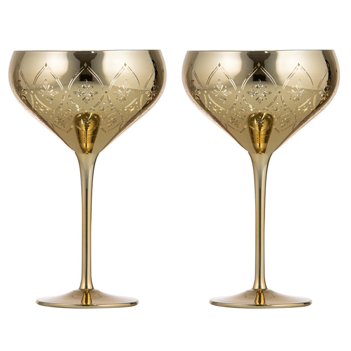 ladelle Chantelle Gold 2pk Cocktail Glass