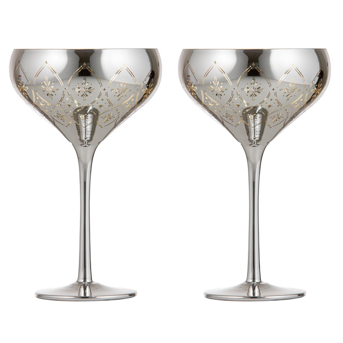 ladelle Chantelle Silver 2pk Cocktail Glass
