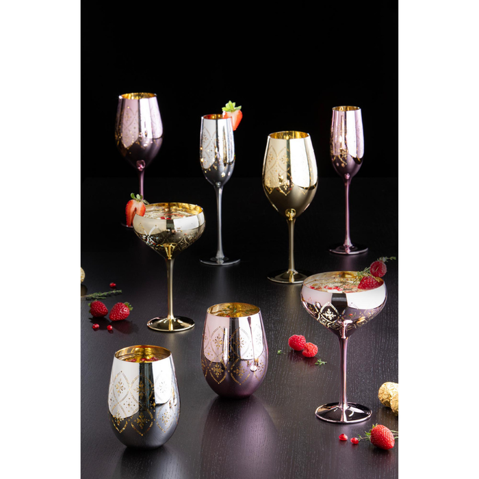 Ladelle Chantelle Silver 2pk Stemless Glass