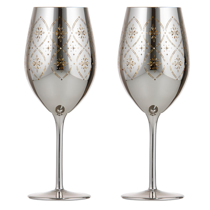 ladelle Chantelle Silver 2pk Wine Glass