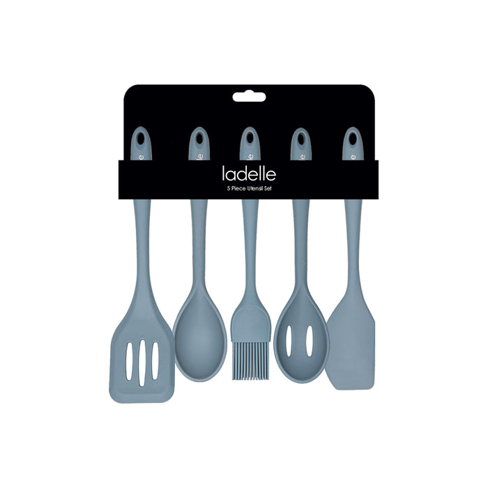 Ladelle Craft Blue Silicone 5pc Utensil Set