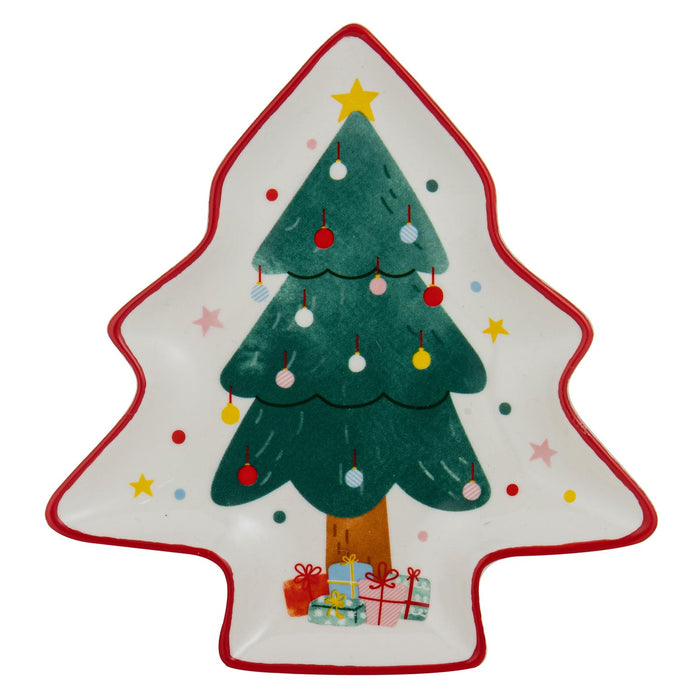 ladelle Dasher Christmas Tree Dish