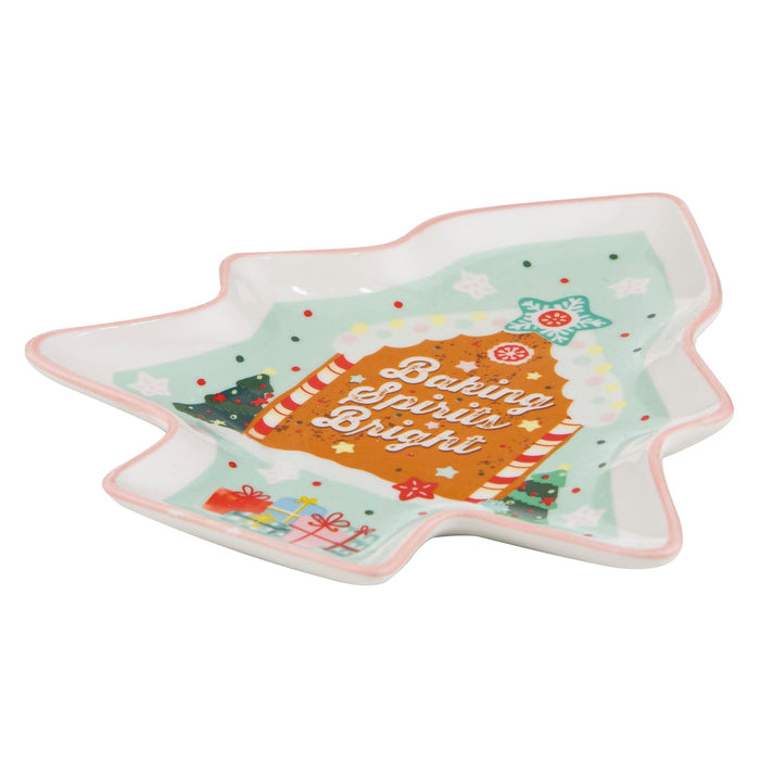 Ladelle Dasher Christmas Tree Gingerbread Dish