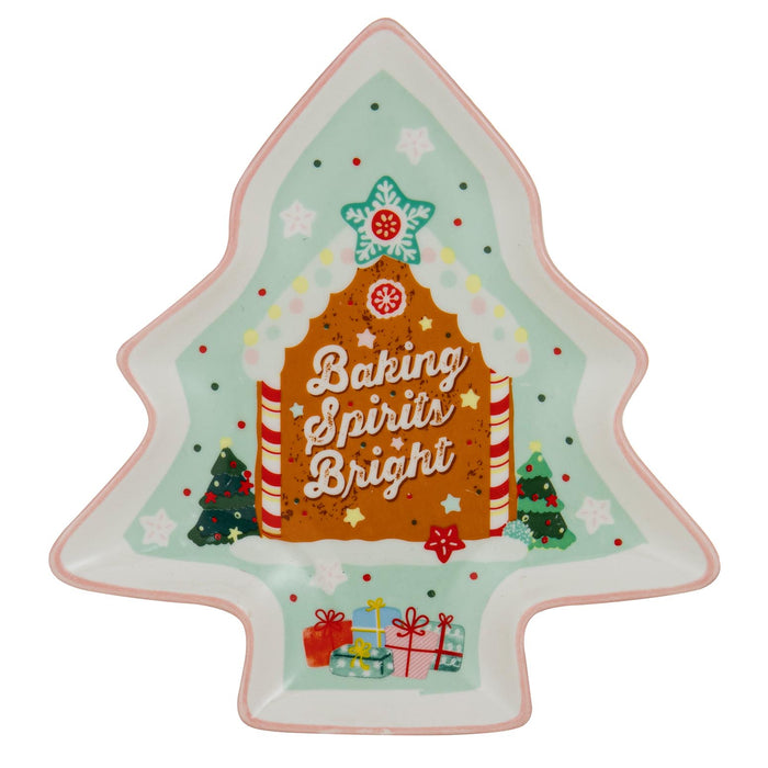 ladelle Dasher Christmas Tree Gingerbread Dish