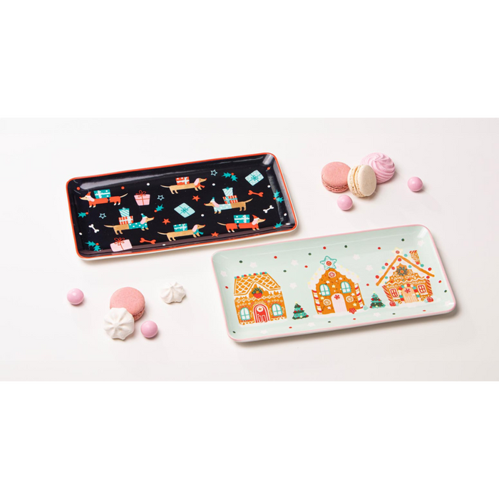 Ladelle Dasher Gingerbread Rectangular Platter