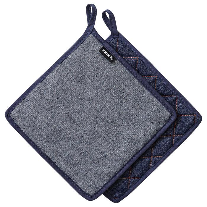 ladelle Denim Blue 2pk Pot Holder