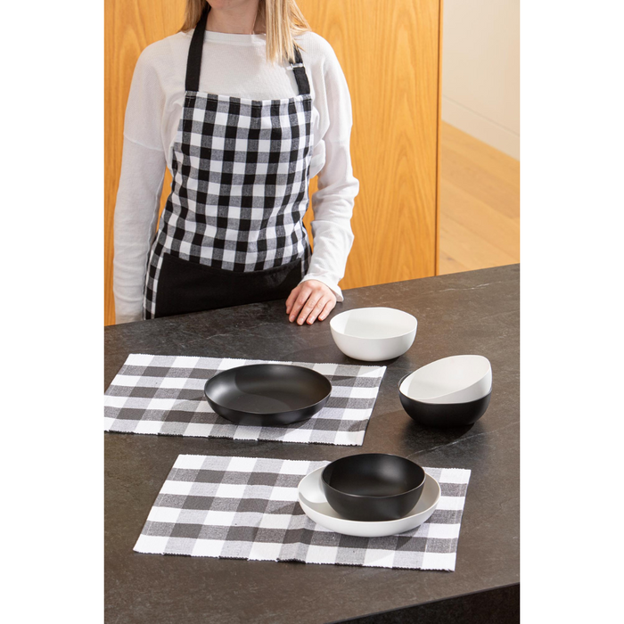 Ladelle Eco Gingham Black 2pk Kitchen Towel