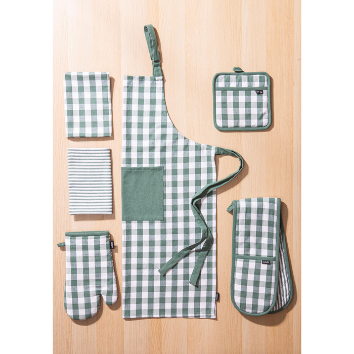Ladelle Eco Gingham Green Apron