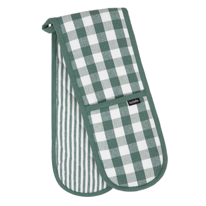 ladelle Eco Gingham Green Double Oven Mitt