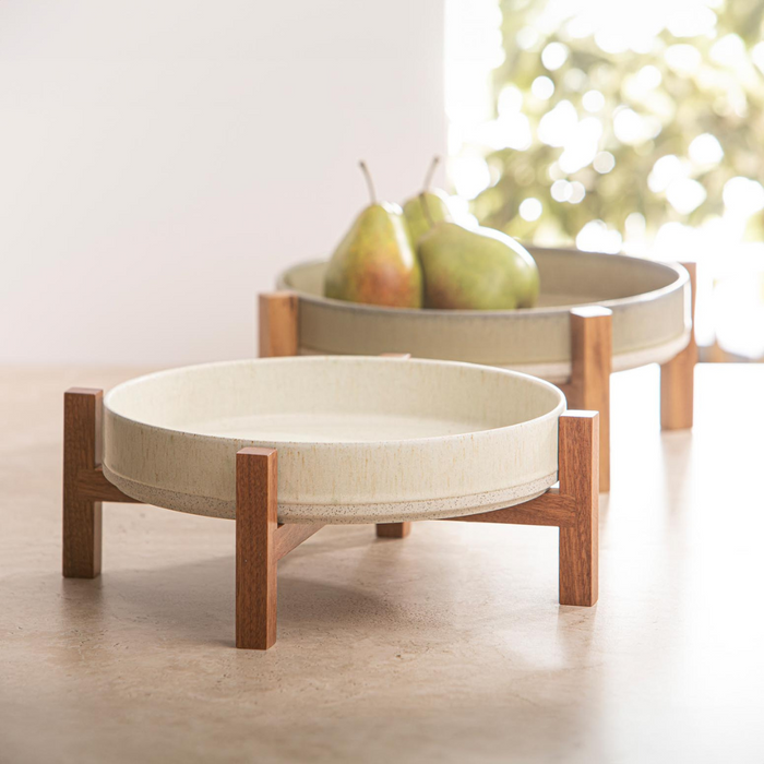 Ladelle Eden Cream Footed Platter