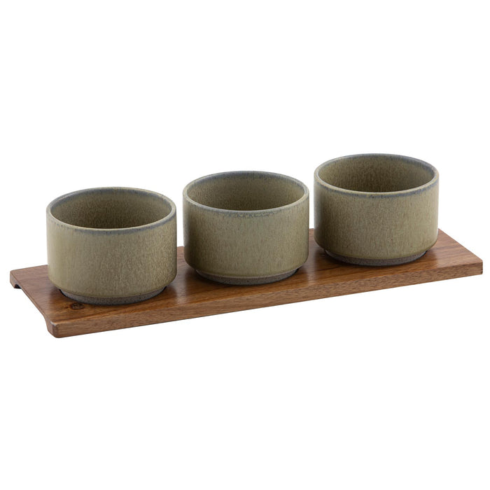 ladelle Eden Green 4pc Bowl & Tray Set