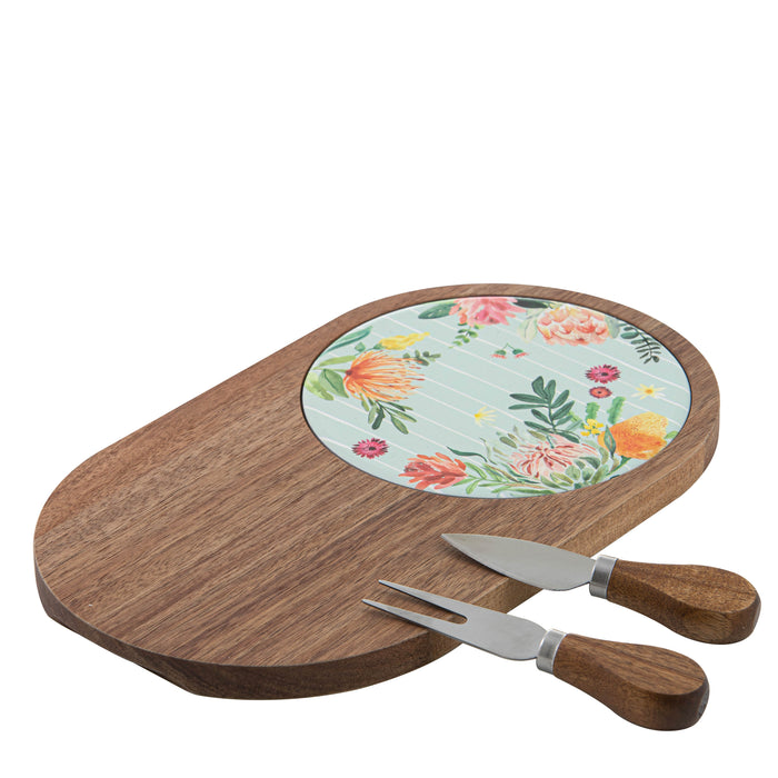 Ladelle Esperance Platter And Cheese Knife Set