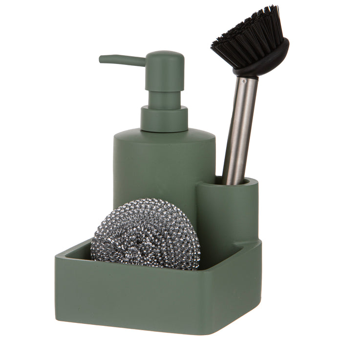 ladelle Essentials Sage 3pc Kitchen Cleaning Set