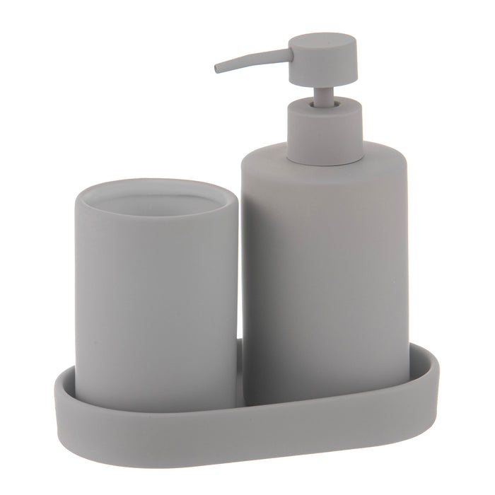 ladelle Essentials Stone 3pc Bathroom/Kitchen Set