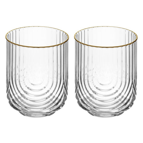 ladelle Florence Clear 2pk Lowball Tumbler