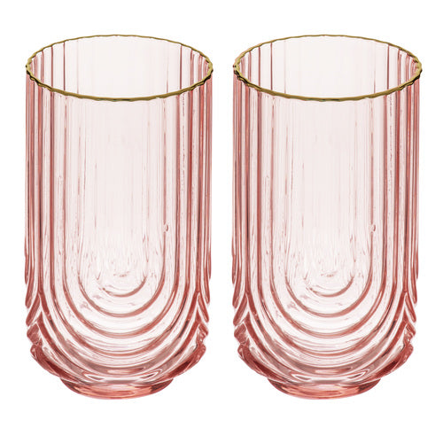 ladelle Florence Opulent Pink 2pk Highball Tumbler