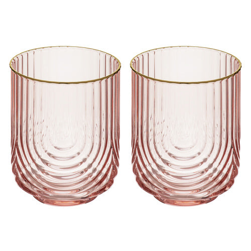 ladelle Florence Opulent Pink 2pk Lowball Tumbler