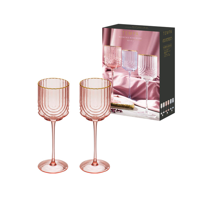 Ladelle Florence Opulent Pink 2pk Wine Glass