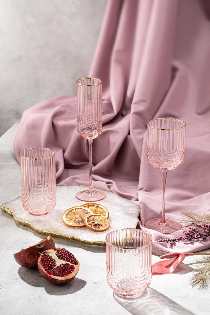 Ladelle Florence Opulent Pink 2pk Wine Glass