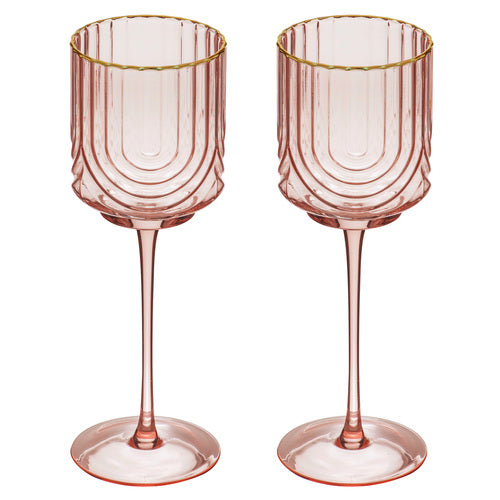 ladelle Florence Opulent Pink 2pk Wine Glass