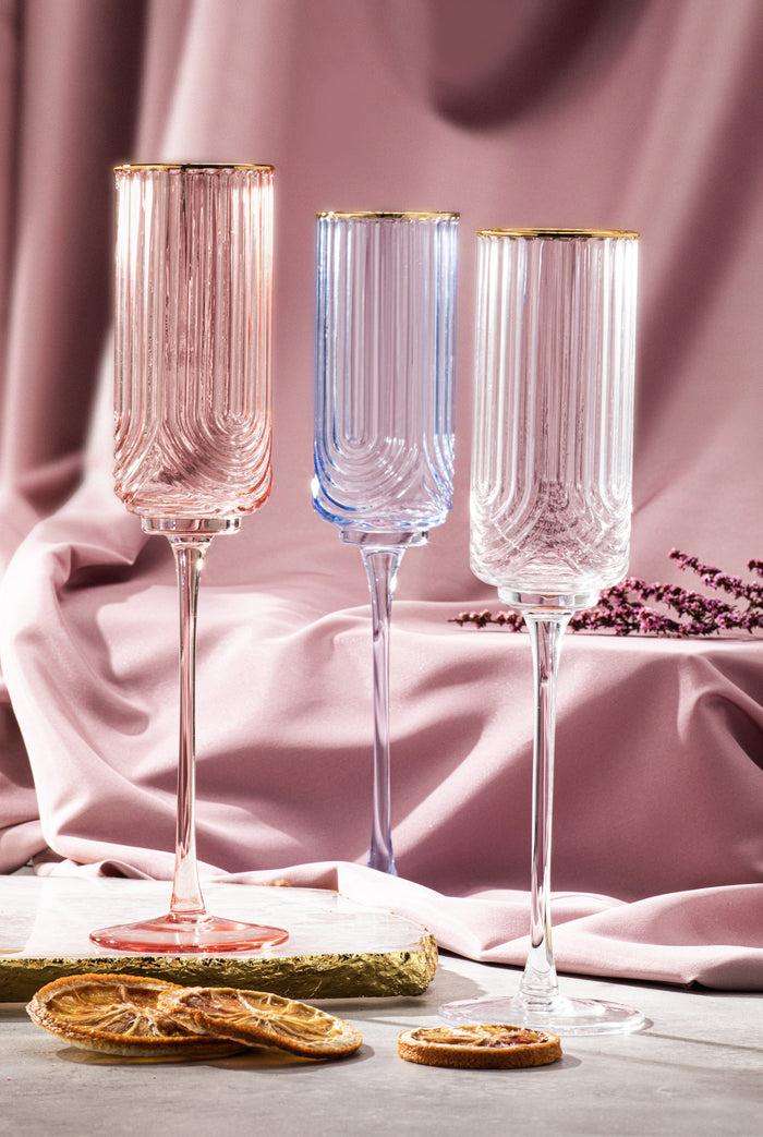 Ladelle Florence Tranquil Blue 2pk Champagne Glass