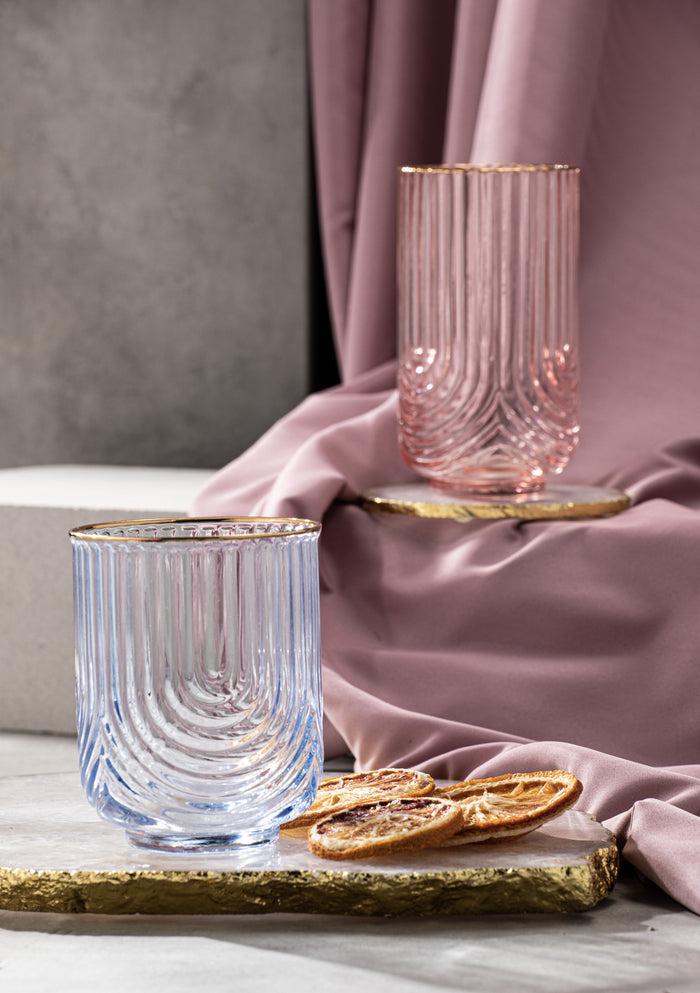 Ladelle Florence Tranquil Blue 2pk Lowball Tumbler