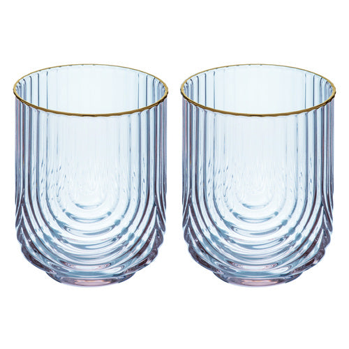 ladelle Florence Tranquil Blue 2pk Lowball Tumbler