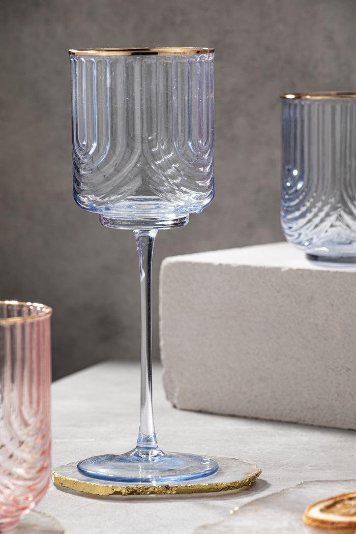 Ladelle Florence Tranquil Blue 2pk Wine Glass