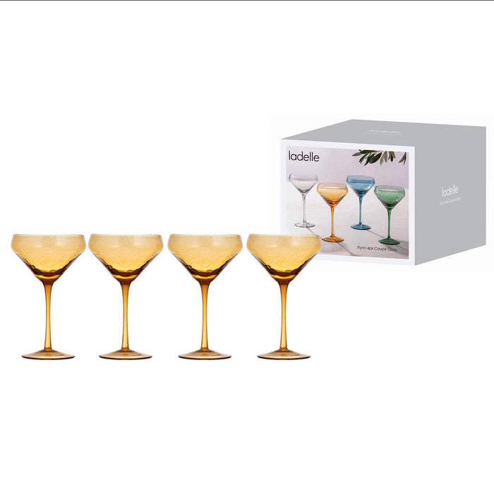 ladelle Flynn Amber 4pk Coupe Glass