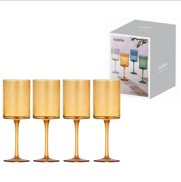ladelle Flynn Amber 4pk Wine Glass