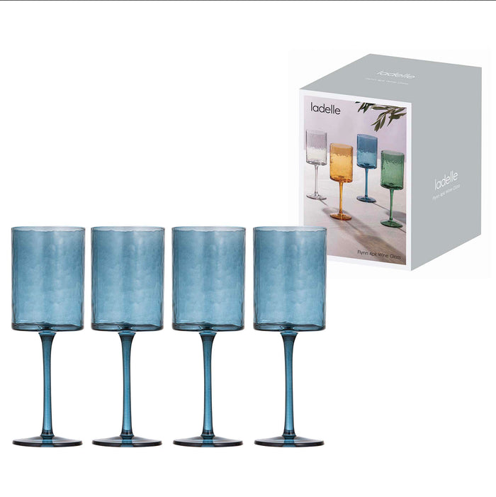 ladelle Flynn Blue 4pk Wine Glass