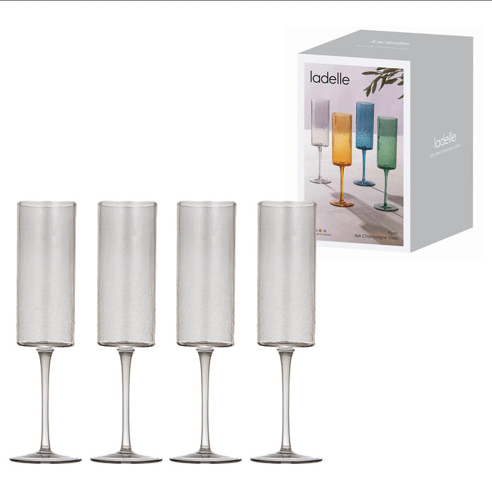 ladelle Flynn Charcoal 4pk Champagne Glass