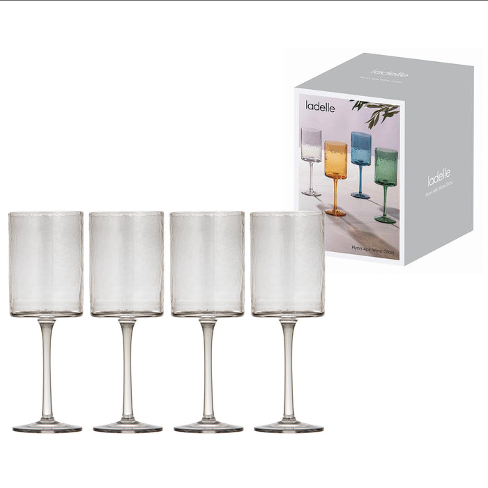 ladelle Flynn Charcoal 4pk Wine Glass