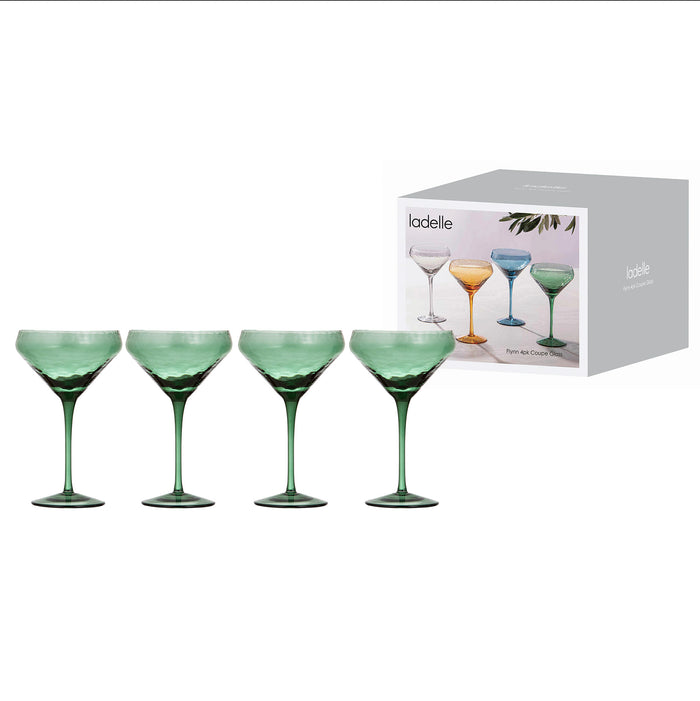 ladelle Flynn Green 4pk Coupe Glass