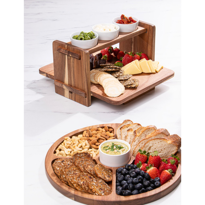 Ladelle Gather 2 Tier Serving Board With 3 Bowls