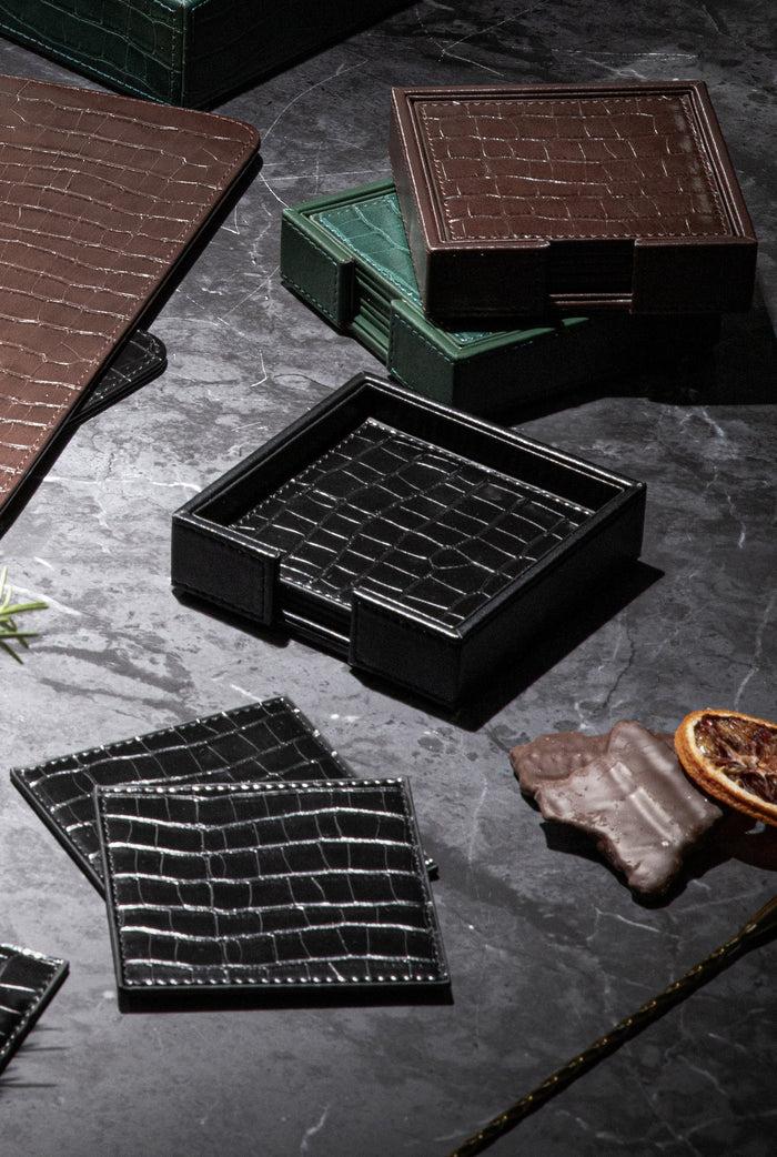 Ladelle Giovanni Midnight 6pk Coaster