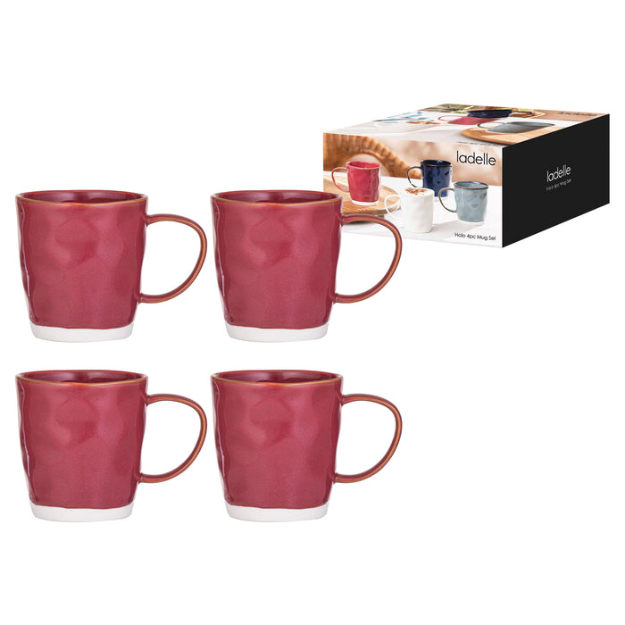 Ladelle Halo Burgundy 4pk Mug