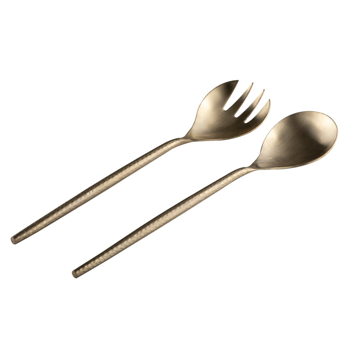 ladelle Hammered 2pc Gold Salad Servers Set