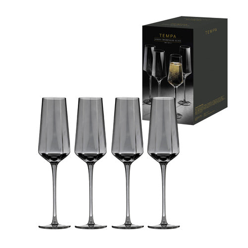 ladelle Jaxon Charcoal 4pk Champagne Glass