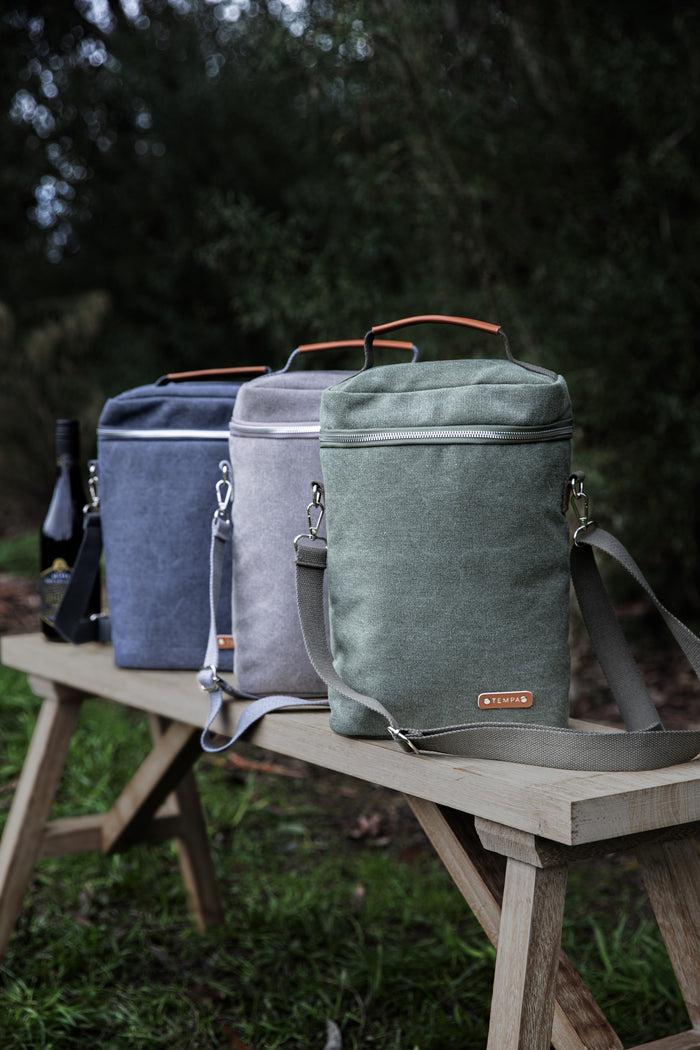 Ladelle Kayce Slate Grey Insulated Double Wine Bag