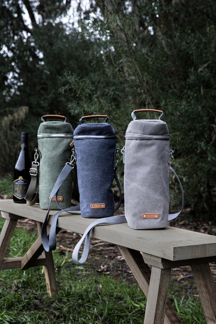 Ladelle Kayce Slate Grey Insulated Single Wine Bag