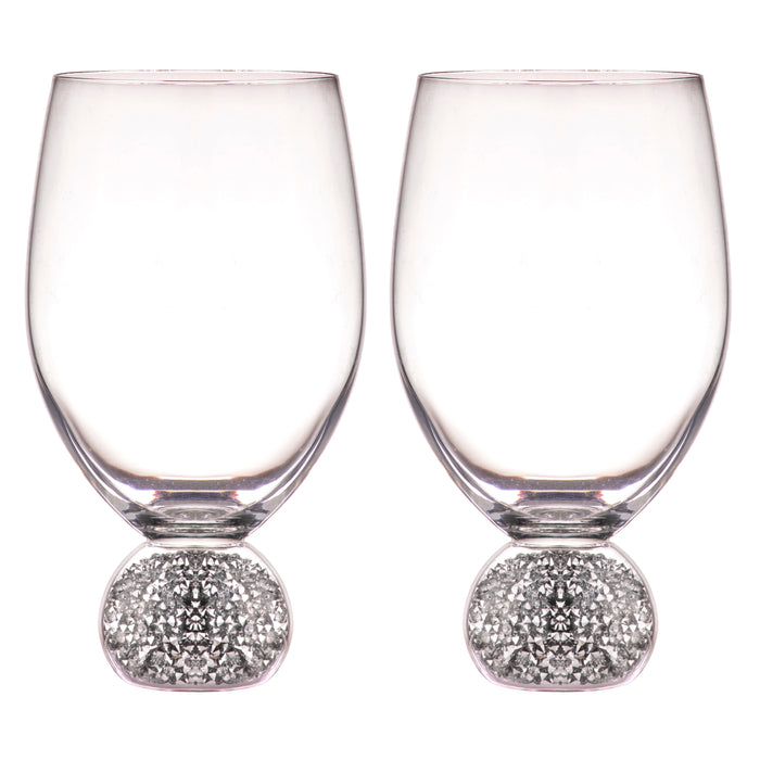 ladelle Kiara Silver 2pk Wine Glass