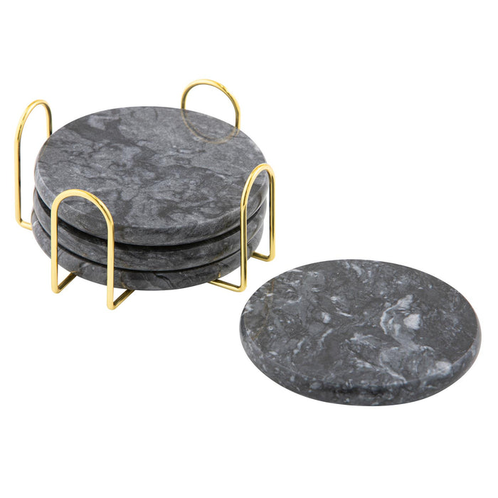 ladelle Kira Grey 4pk Coaster Set