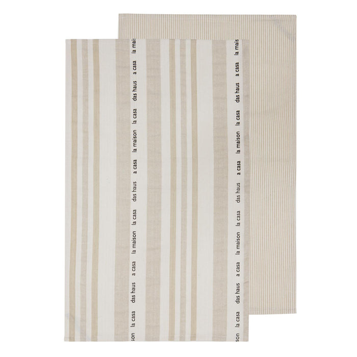 ladelle La Casa Taupe 2pk Kitchen Towel