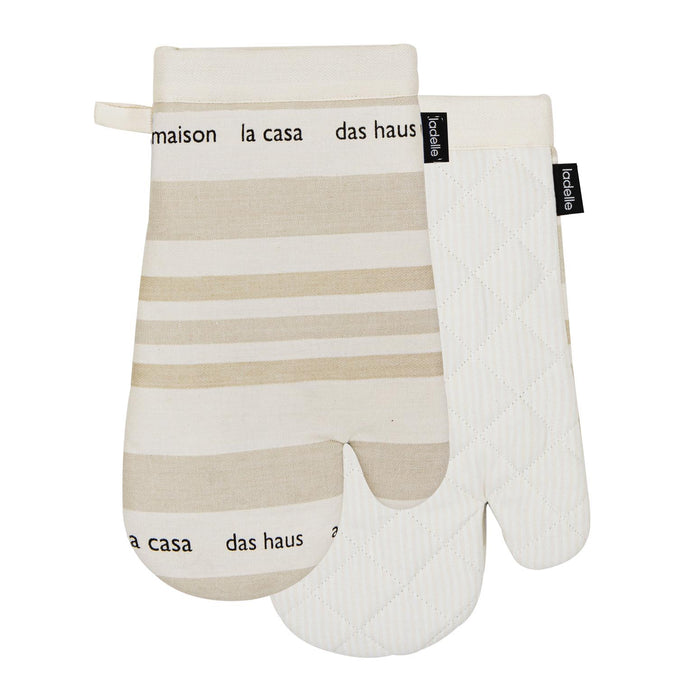 ladelle La Casa Taupe 2pk Oven Mitt