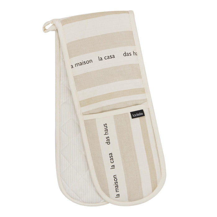 ladelle La Casa Taupe Double Oven Mitt